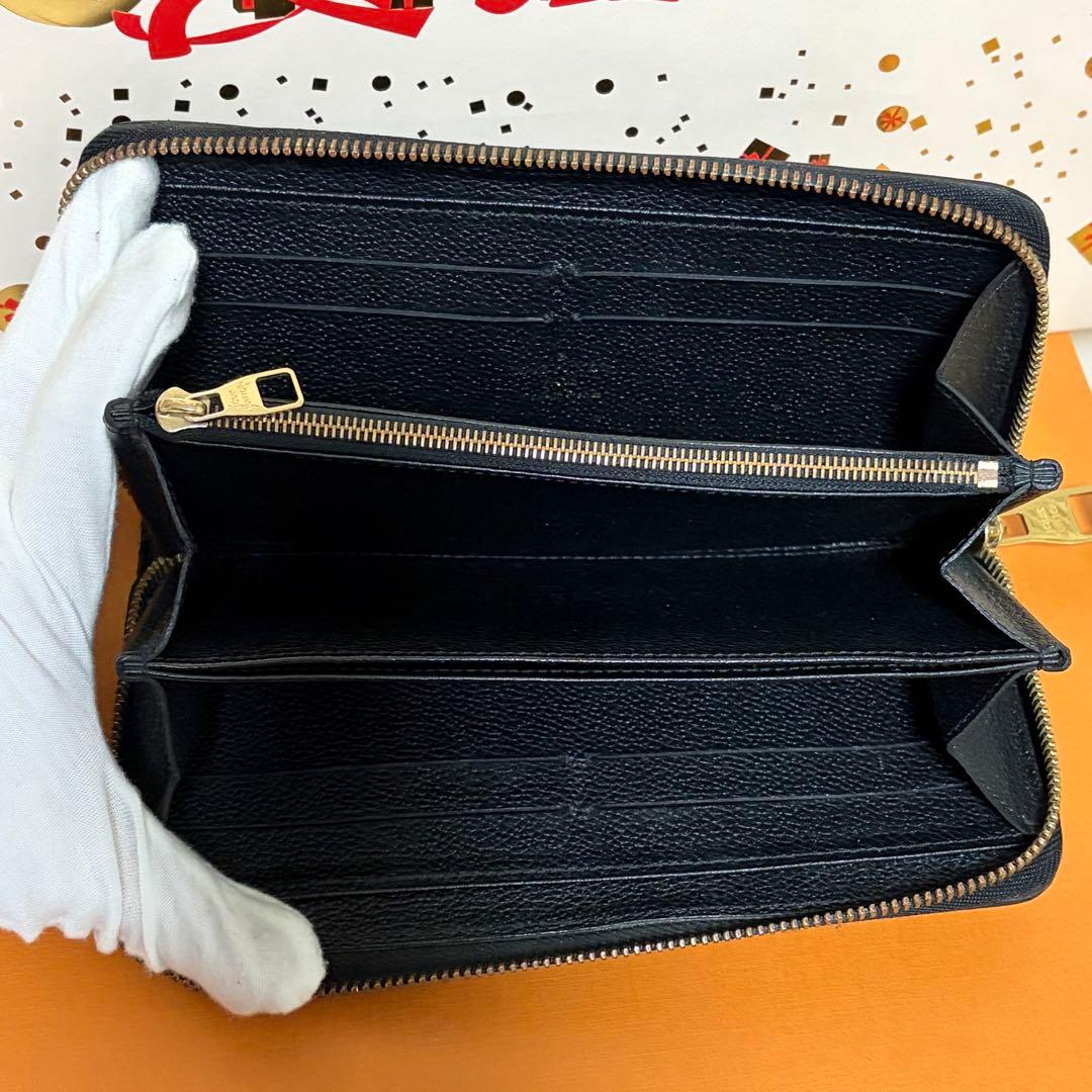 【極上美品】ルイヴィトン モノグラム アンプラント ジッピー ブラック 長財布