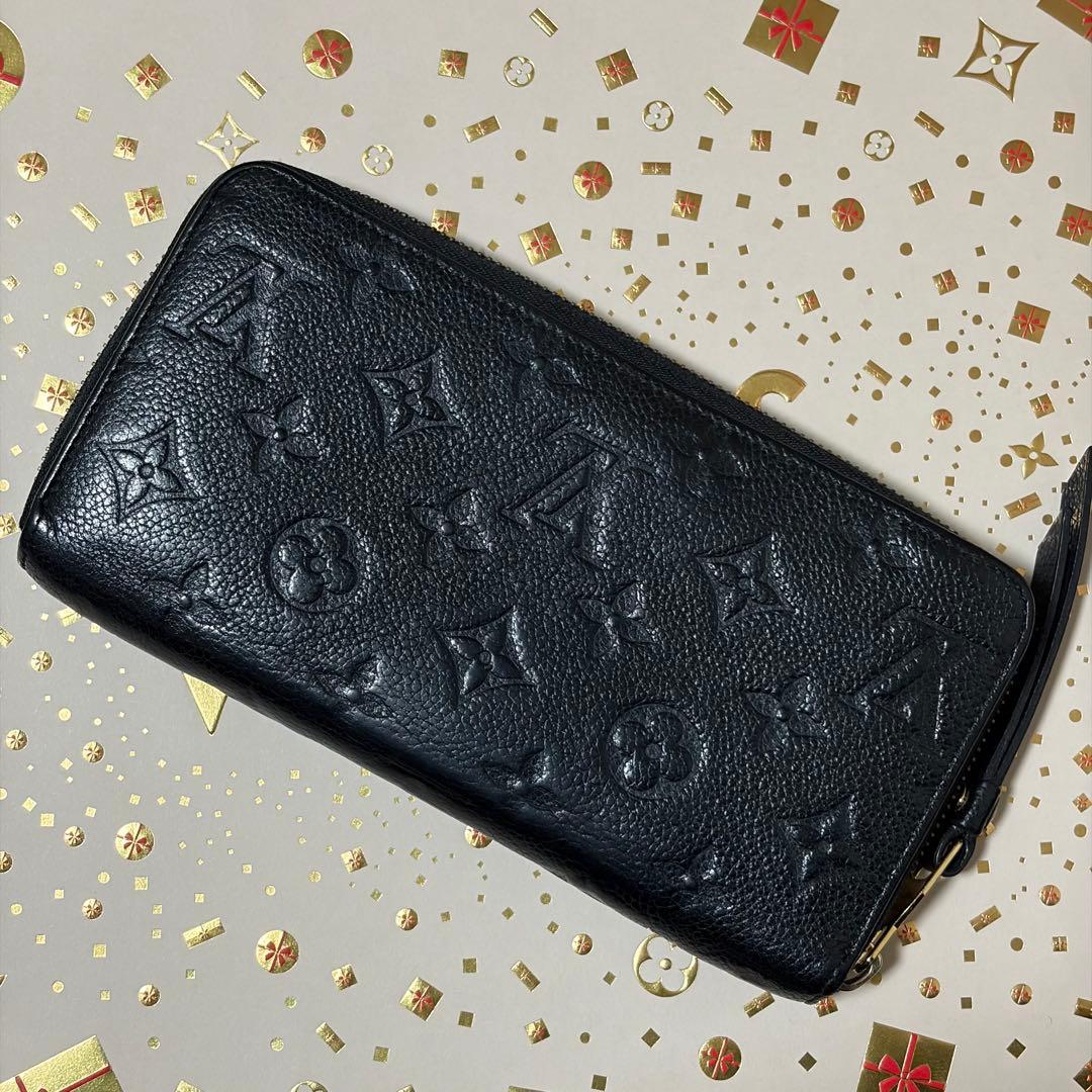 【極上美品】ルイヴィトン モノグラム アンプラント ジッピー ブラック 長財布