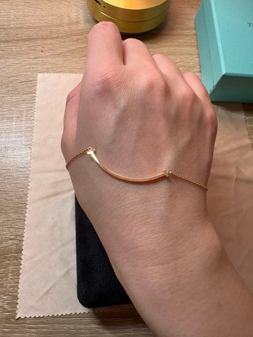 Tiffany & Co. K18PG ティファニーT スマイルペンダント