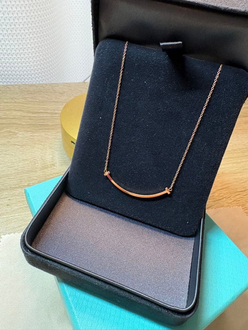 Tiffany & Co. K18PG ティファニーT スマイルペンダント