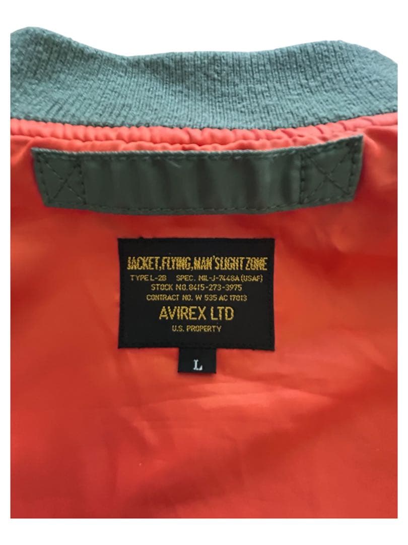 AVIREX MA-1 フライトジャケット オリーブグリーン　Lサイズ