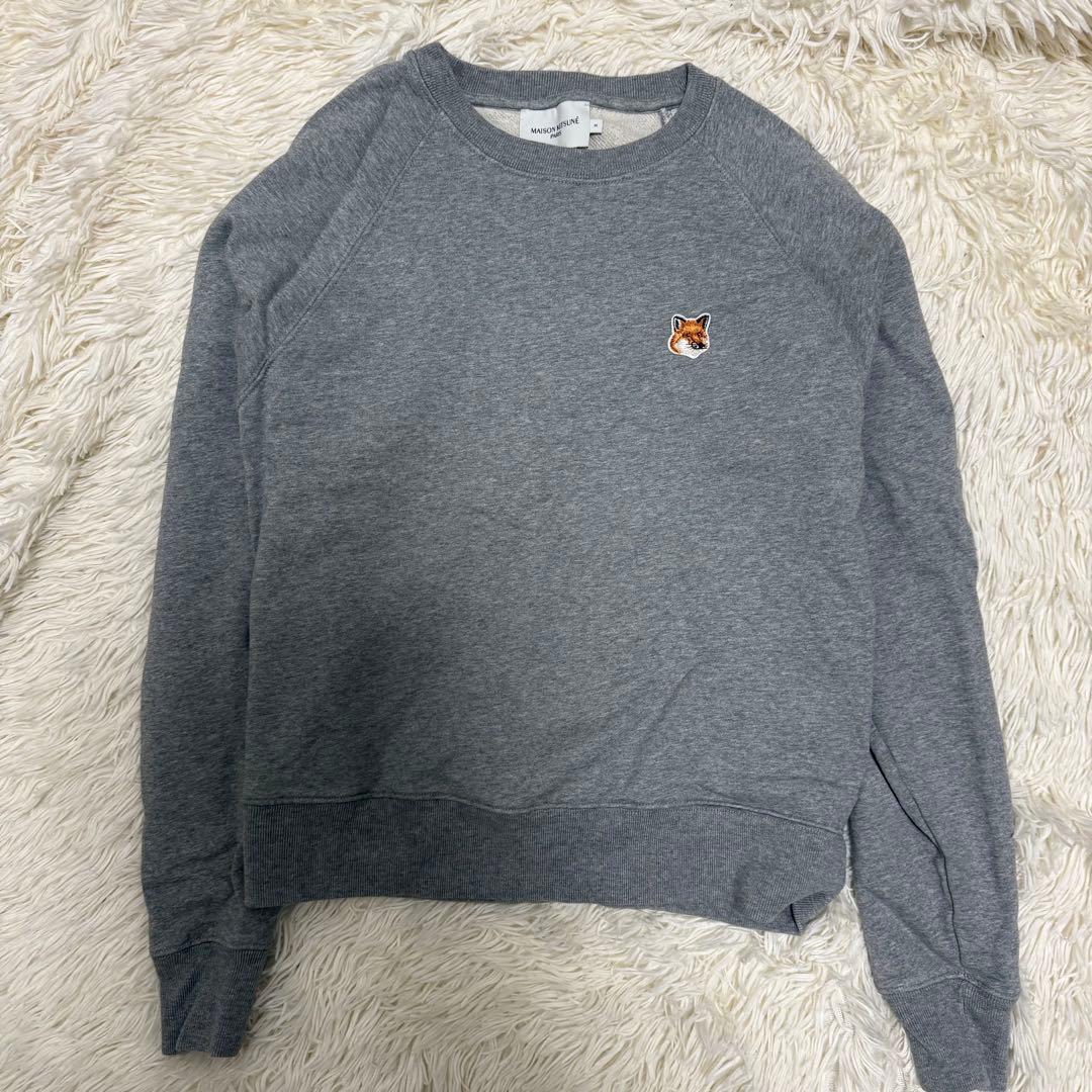 メゾンキツネ フォックス スウェット トレーナー FOX グレー メランジェ