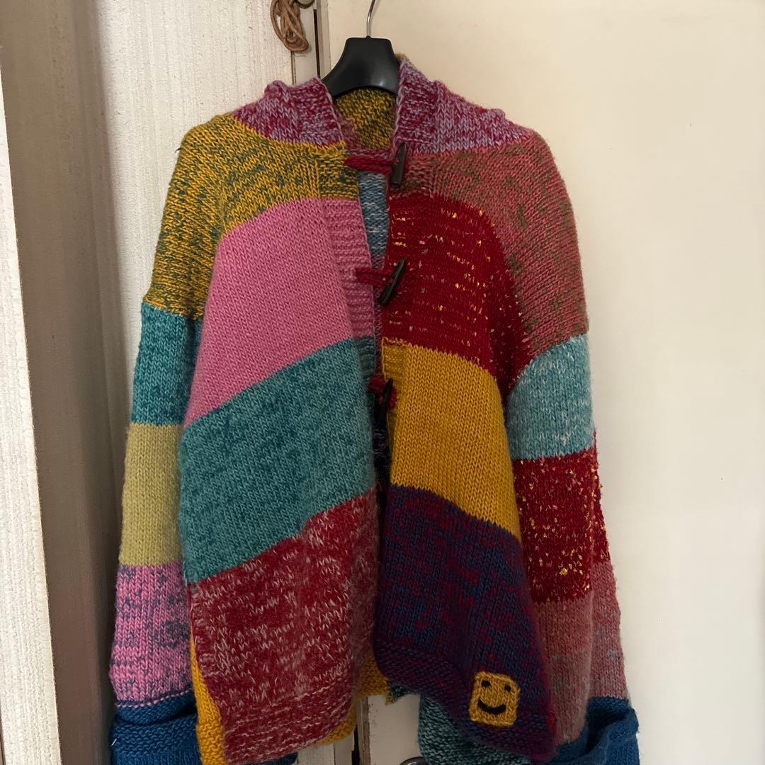 エルロデオ　ウール100%パッチワークフードパーカー定価31900円