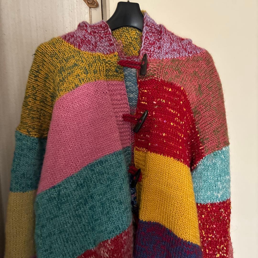 エルロデオ　ウール100%パッチワークフードパーカー定価31900円