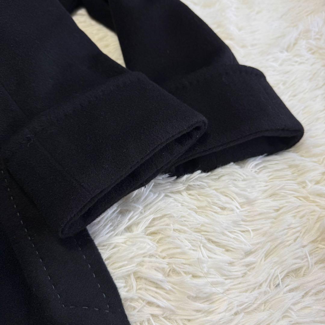 【アクアスキュータム】美品 ウールコート アンゴラ混 ブラック レディース