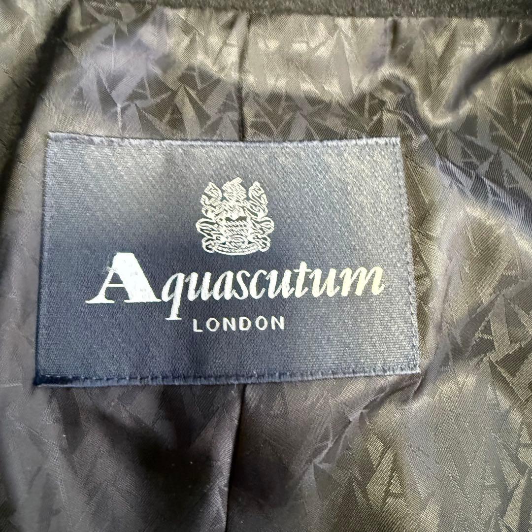 【アクアスキュータム】美品 ウールコート アンゴラ混 ブラック レディース