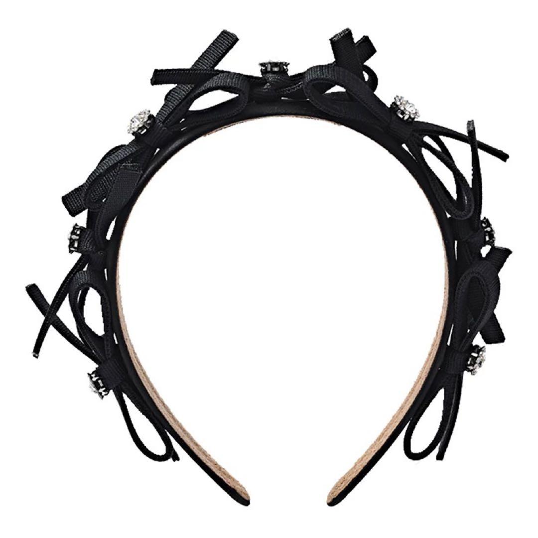 shushutong リボン　カチューシャ　ヘアバンド　ブラック