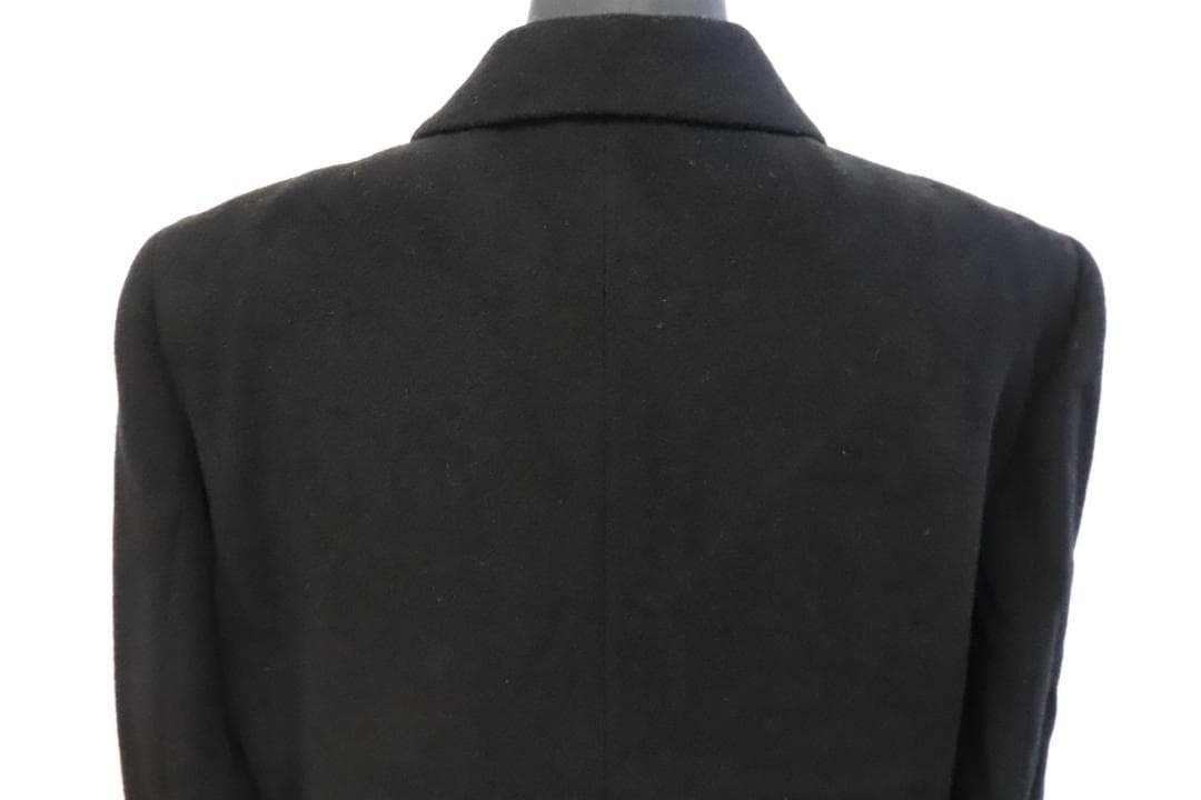 ★バーバリー チェスターコート ウール カシミヤ混 ブラック ダブルコート