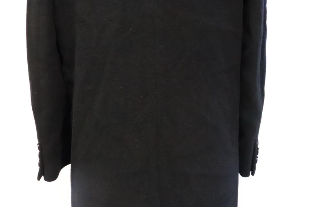 ★バーバリー チェスターコート ウール カシミヤ混 ブラック ダブルコート