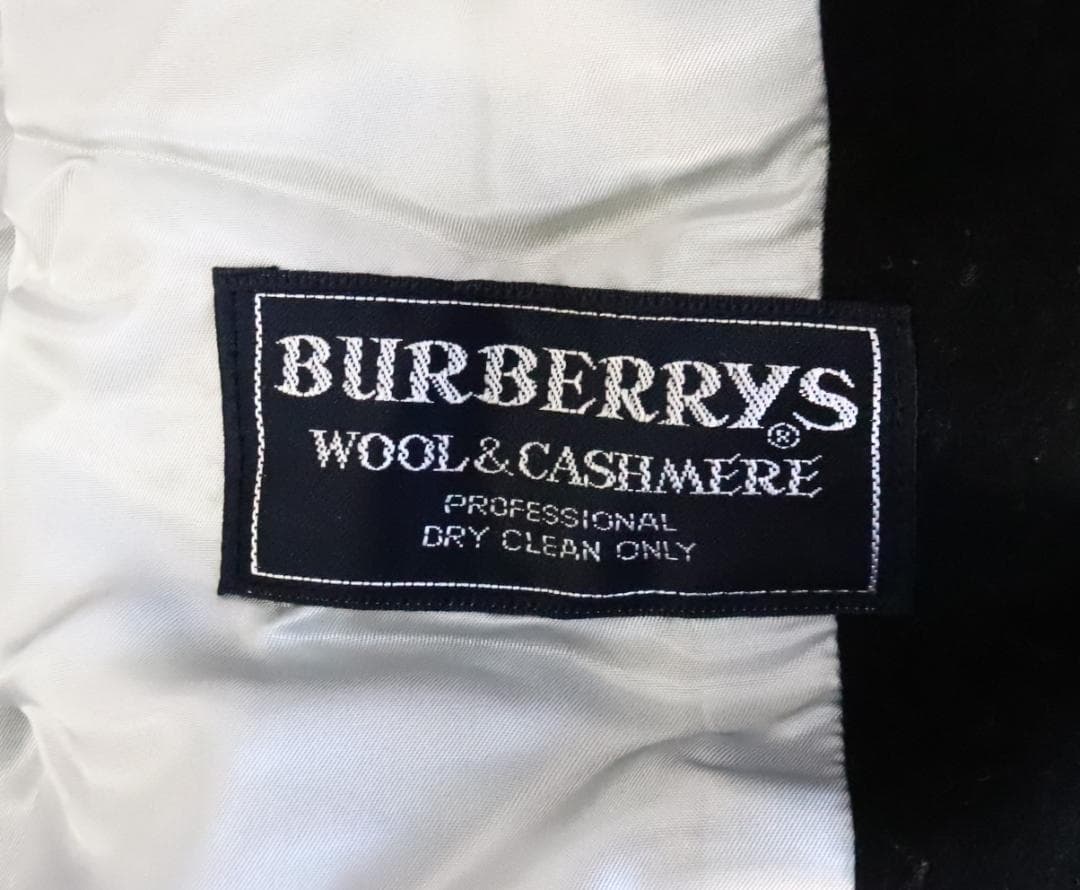 ★バーバリー チェスターコート ウール カシミヤ混 ブラック ダブルコート