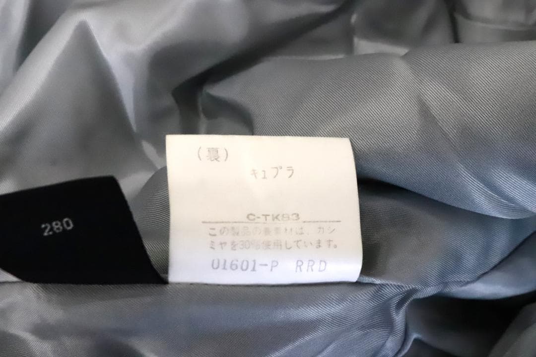 ★バーバリー チェスターコート ウール カシミヤ混 ブラック ダブルコート