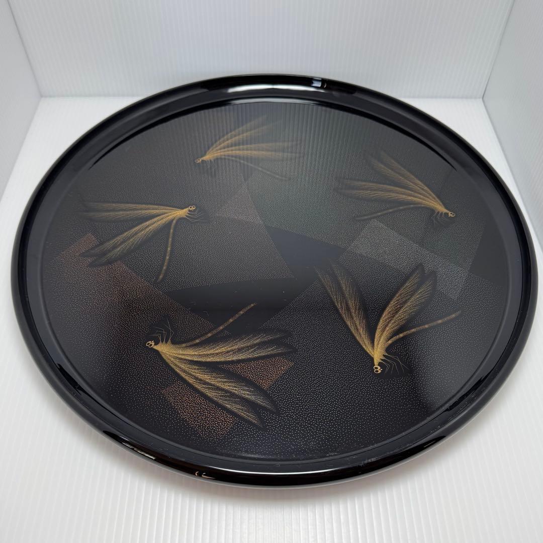 新品 高級 輪島塗 三谷吾一 とんぼ 錦皿 漆器 飾り皿 伝統工芸 共箱 説明書