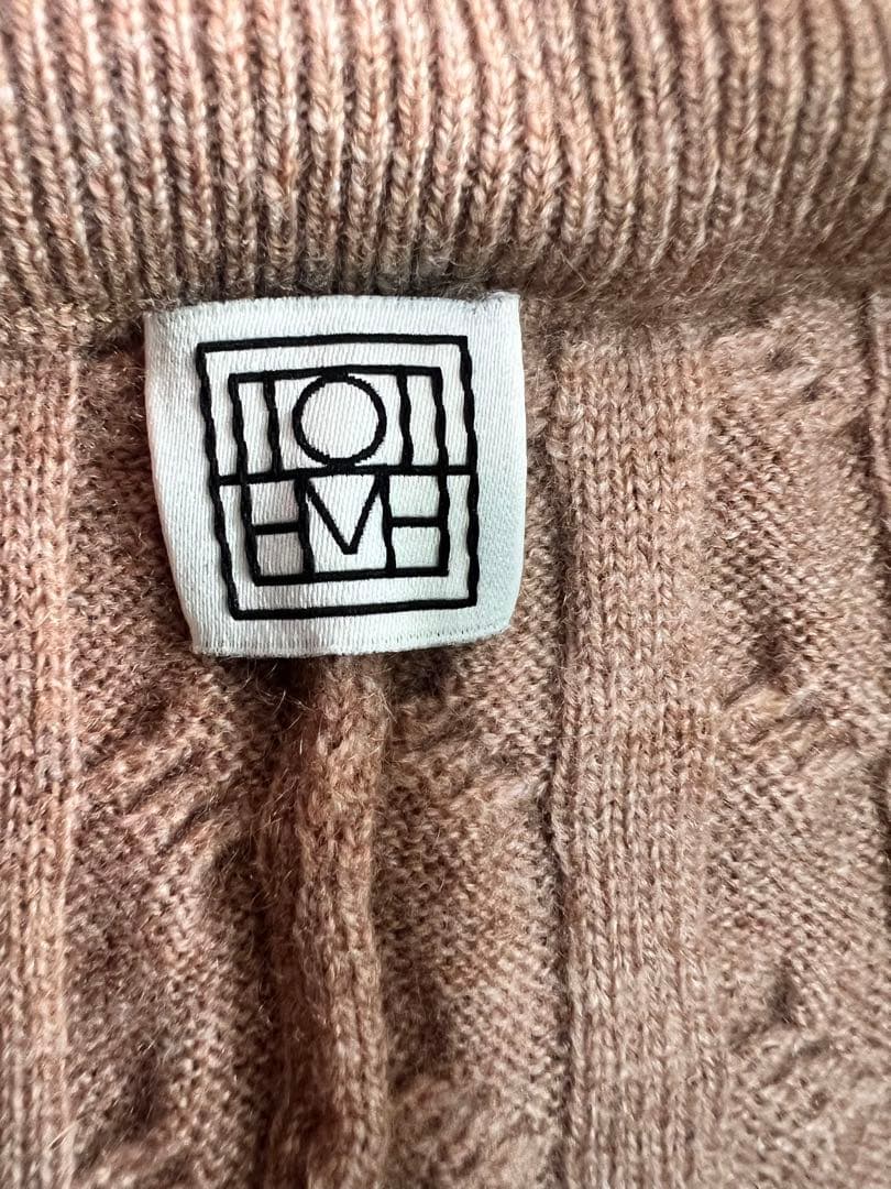 TOTÊME カシミヤ100％ ケーブルニットパンツ ベージュ Lほぼ未使用