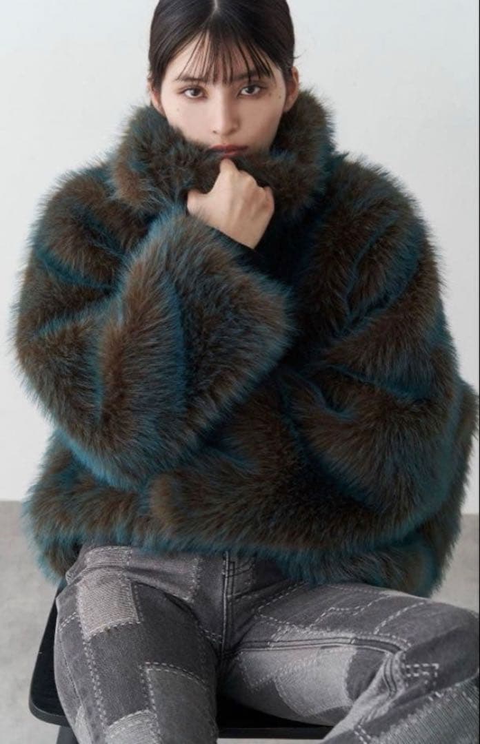 MURUA MIXフェイクファーブルゾン