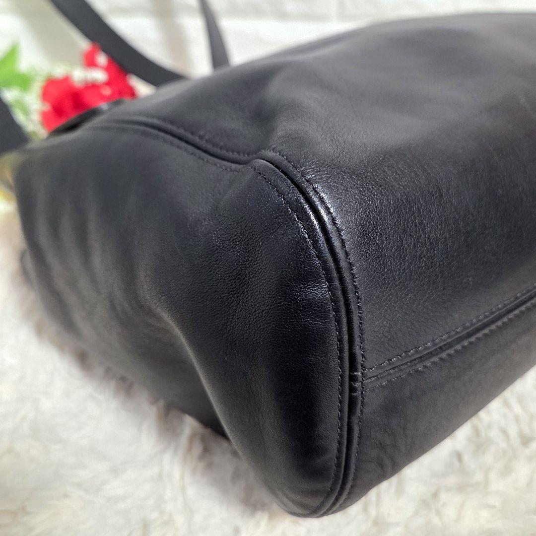 COACH オールドコーチ　ワンショルダーバッグ　トートバッグ　レザーブラック