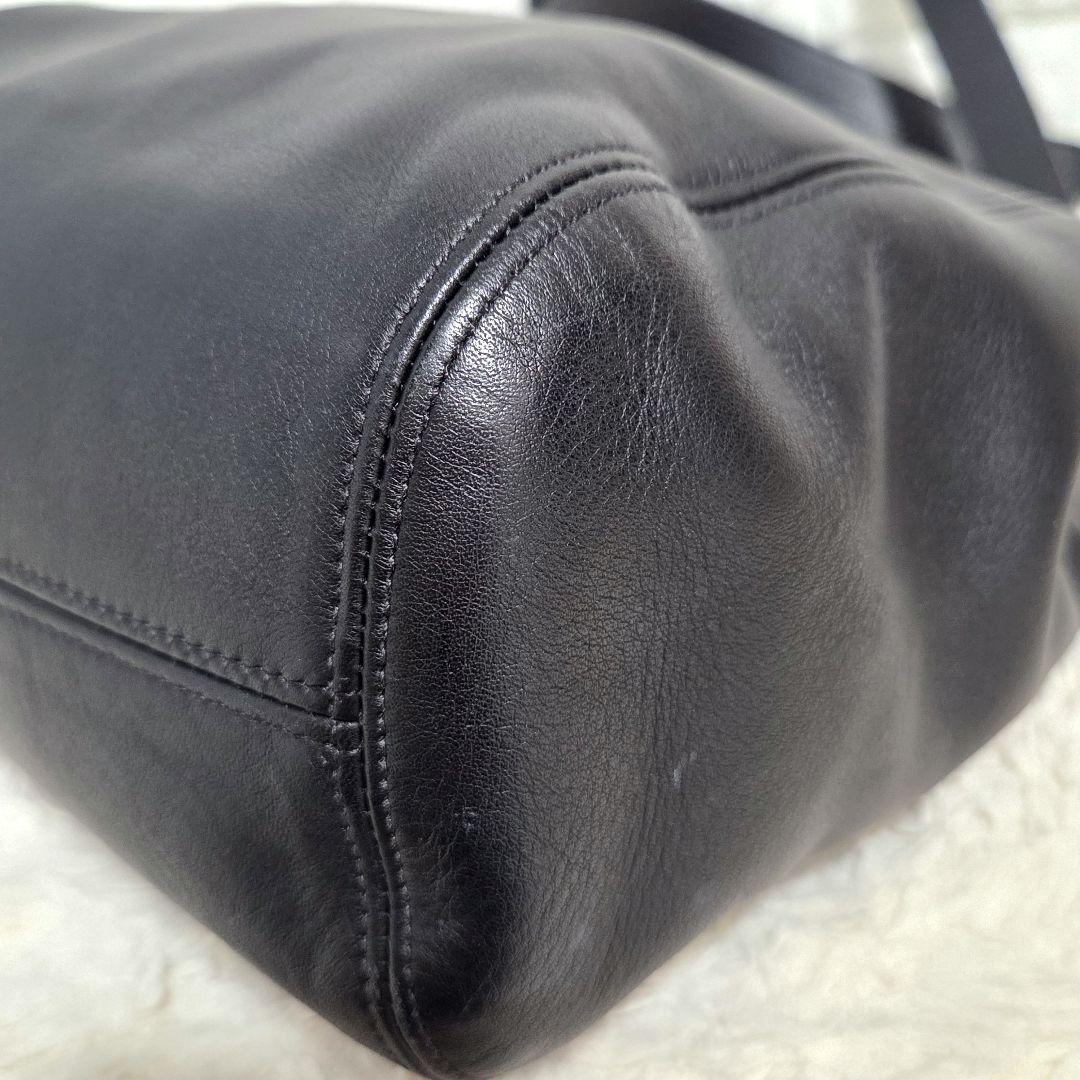 COACH オールドコーチ　ワンショルダーバッグ　トートバッグ　レザーブラック