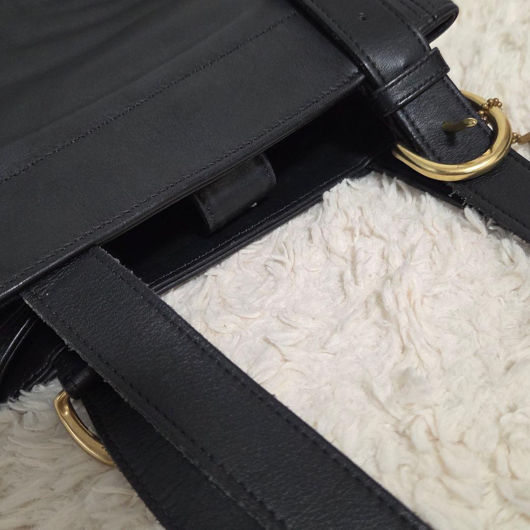 COACH オールドコーチ　ワンショルダーバッグ　トートバッグ　レザーブラック