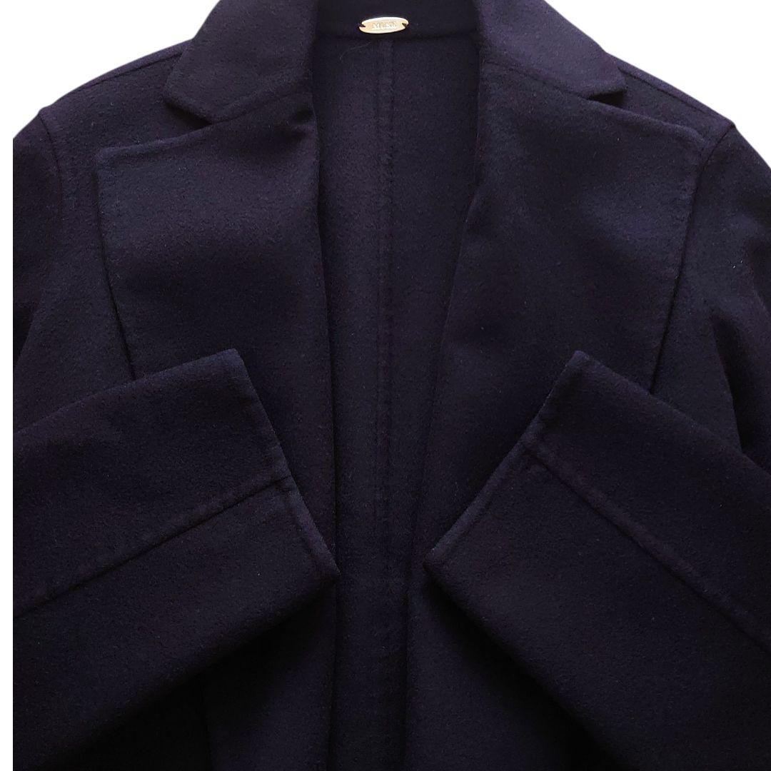 MUSE ドゥーズィエムクラス/ウールカシミヤ ダブルフェイス リバーコート 紺