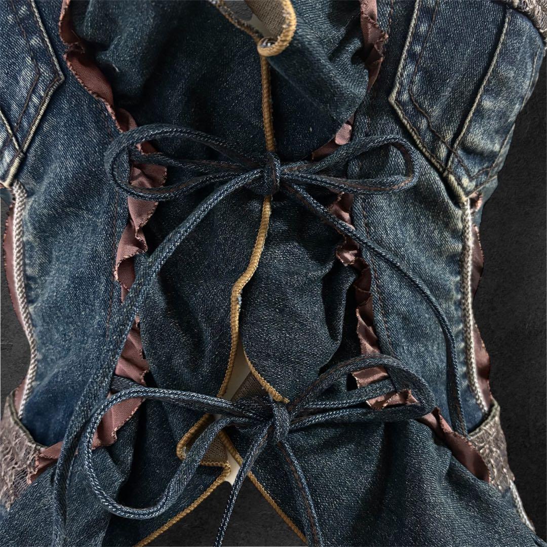 ozz oneste オッズオン　デニムジャケット　編み上げ　フリル　ゴシック