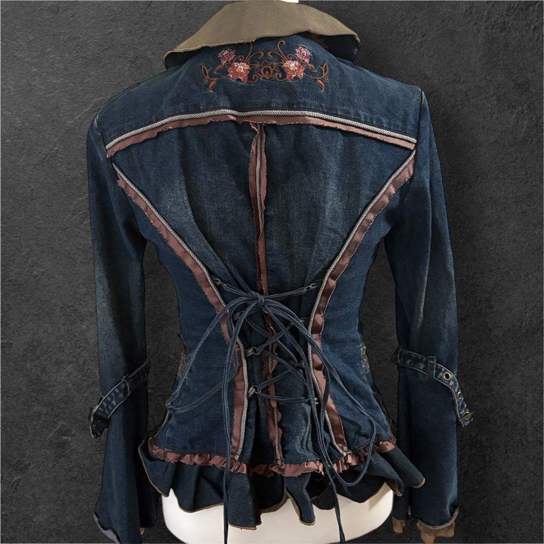 ozz oneste オッズオン　デニムジャケット　編み上げ　フリル　ゴシック