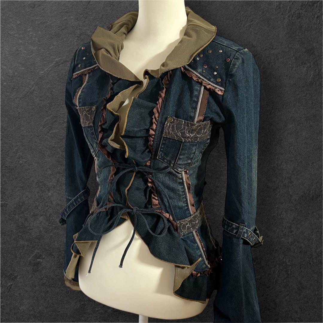ozz oneste オッズオン　デニムジャケット　編み上げ　フリル　ゴシック