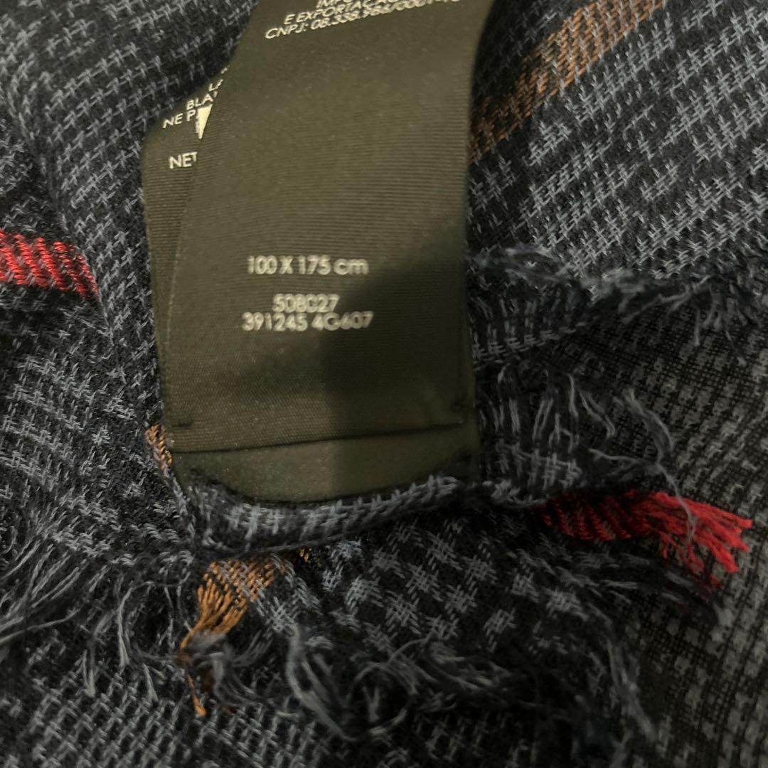 未使用級！グッチ ストール 100×175サイズ　ブルー　GG柄 シルク　ウール