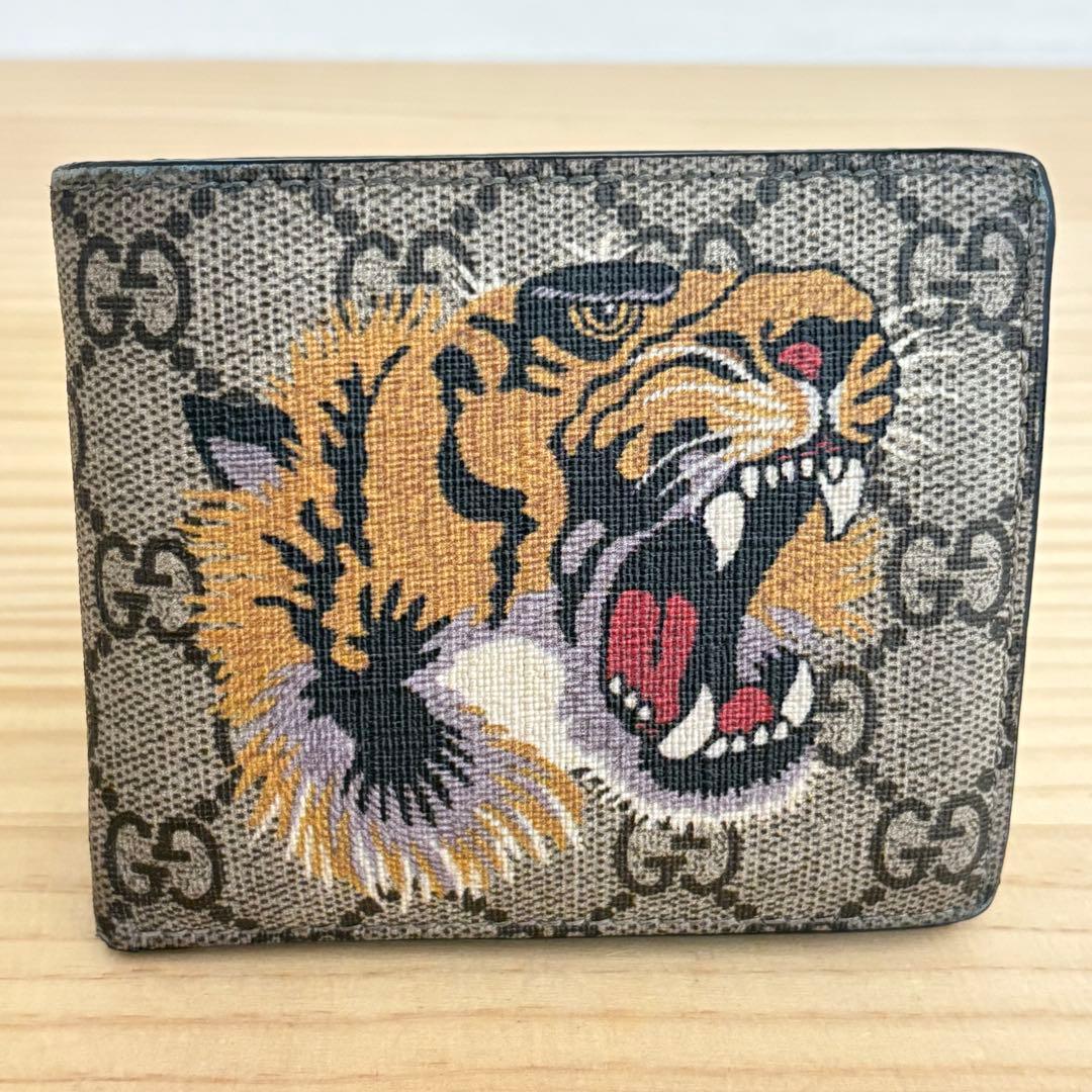 GUCCI グッチ　折り財布　GGスプリーム タイガー
