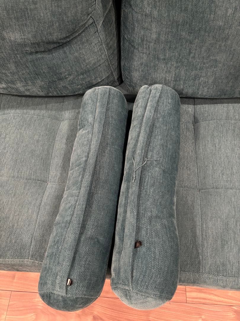 【NOCE】ベルベット調ソファ｜アクアグリーン (2〜3名掛け)