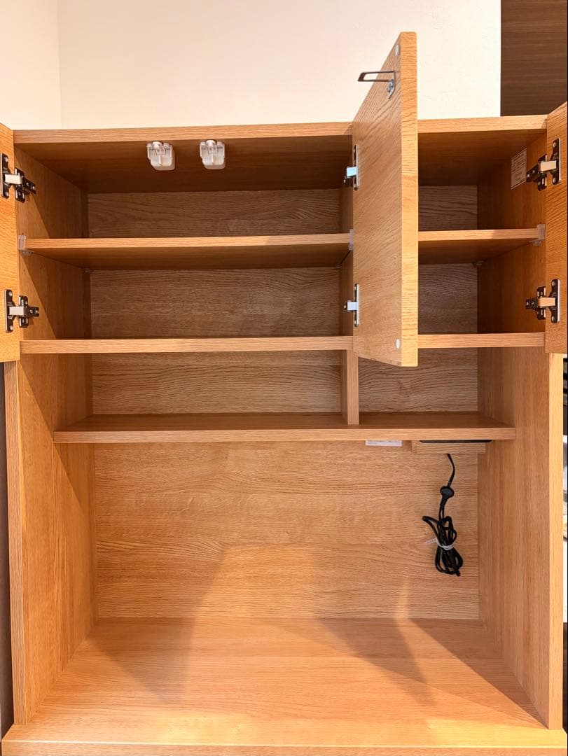 キッチンボード(エトナ90KB LBR) 食器棚　送料込み