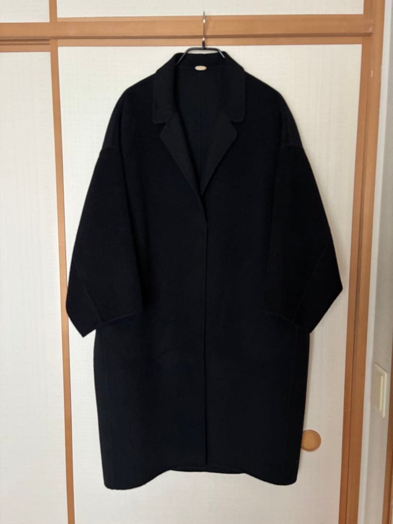 ドゥーズィエムクラス ウールアンゴラリバーコート＊黒