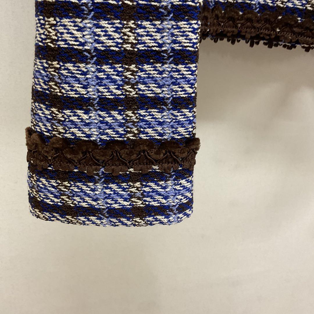 ST.JOHN 美品 ノーカラーツイードジャケット　ウール素材