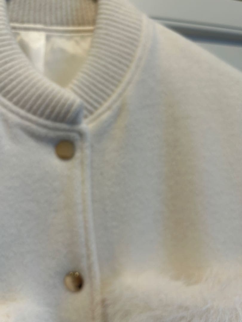 美品 ESMOK エスモーク ファーポケットブルゾン ホワイト