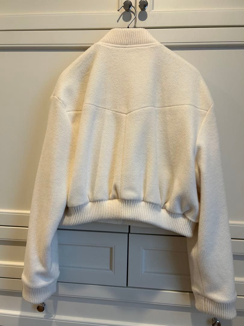 美品 ESMOK エスモーク ファーポケットブルゾン ホワイト