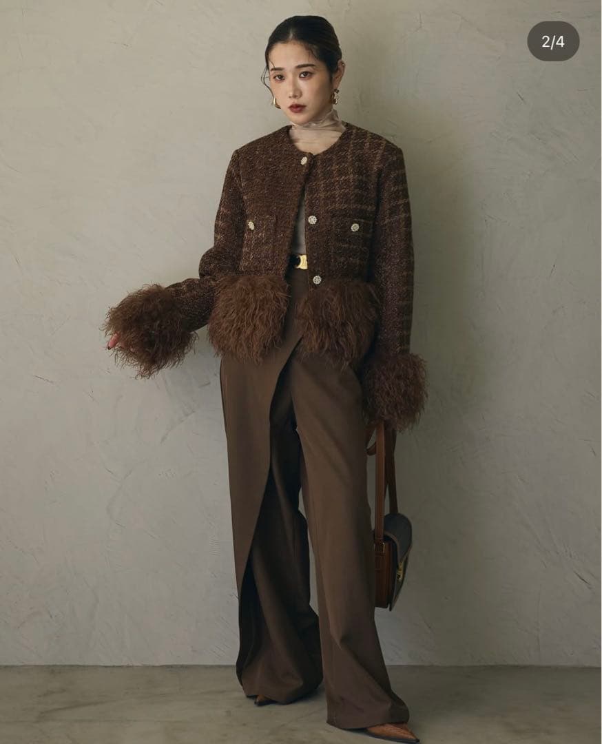 アンドレアアンドコー　anzeal-FRE24-103 ツイードファージャケット