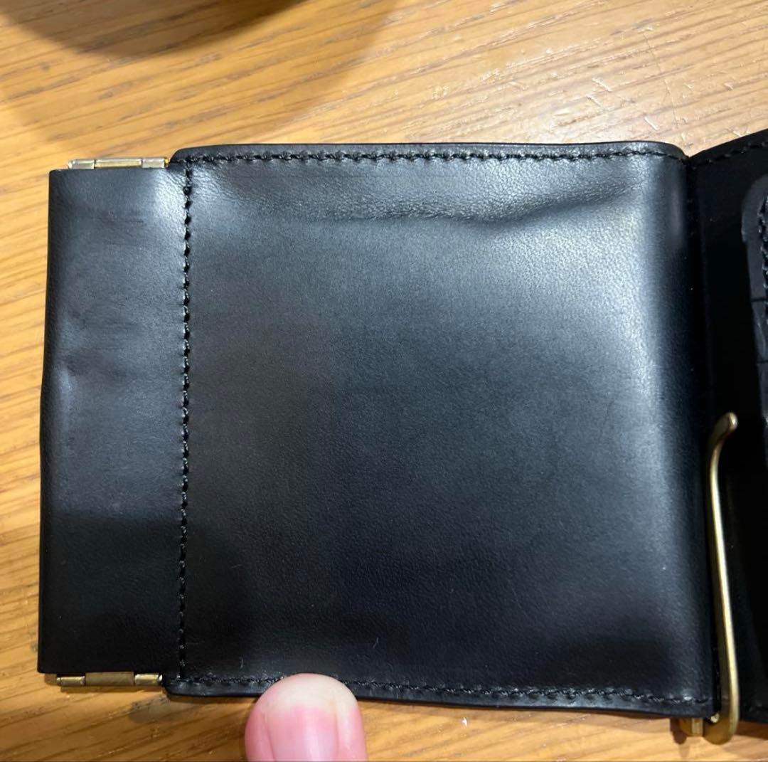 SLOW&CO 黒 レザー 二つ折り財布