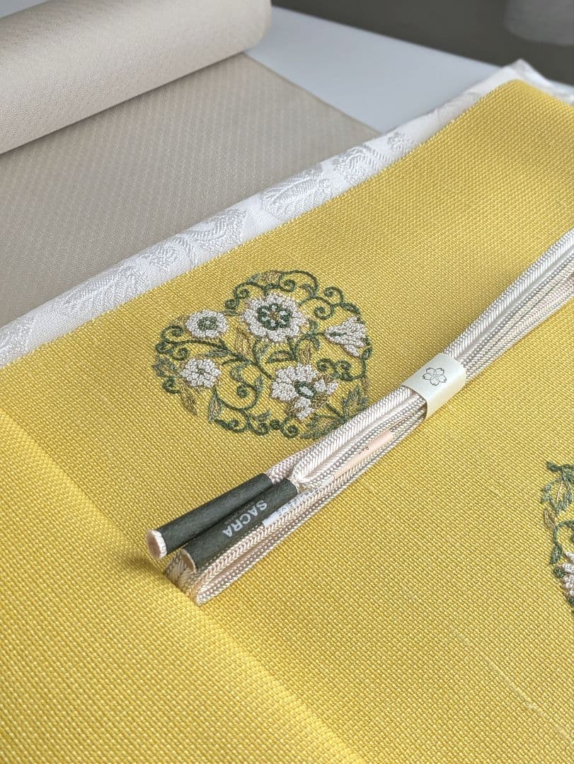 貴久樹手紬更紗オリエンタル文様八寸名古屋帯お仕立て上がり