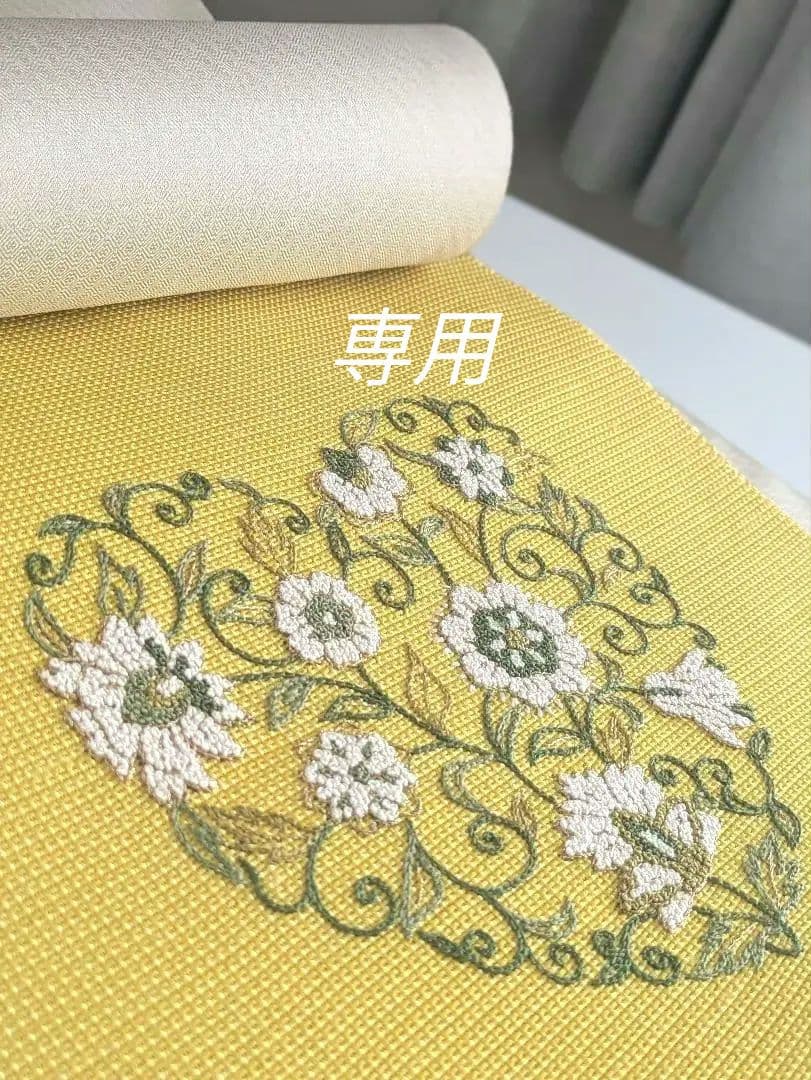 貴久樹手紬更紗オリエンタル文様八寸名古屋帯お仕立て上がり