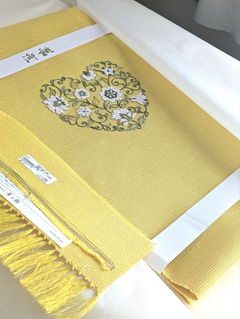 貴久樹手紬更紗オリエンタル文様八寸名古屋帯お仕立て上がり