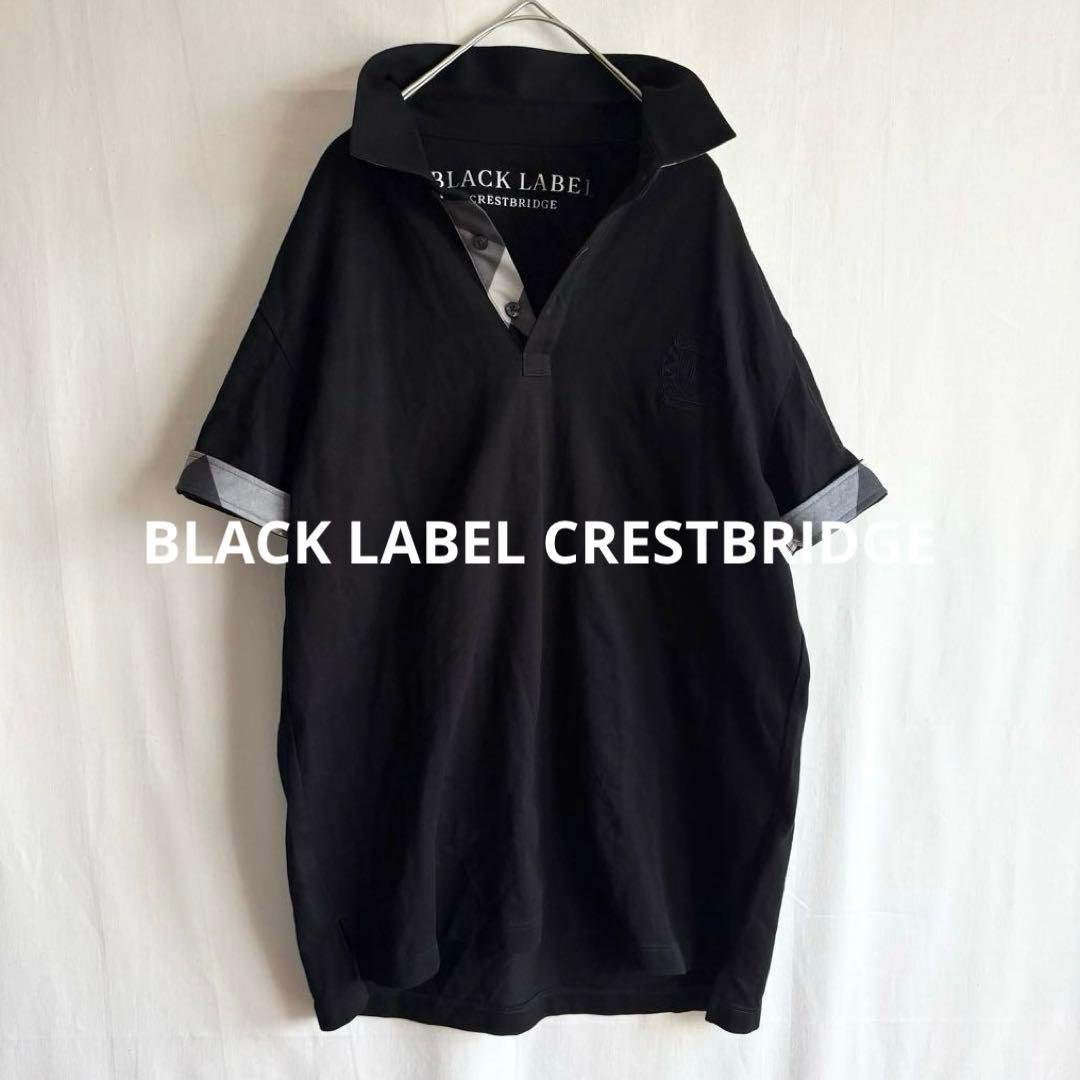 【未使用品】ブラックレーベルクレストブリッジ　ポロシャツ チェック 黒