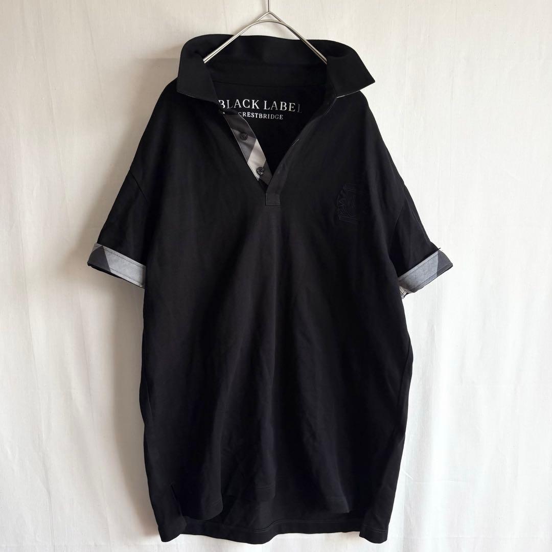 【未使用品】ブラックレーベルクレストブリッジ　ポロシャツ チェック 黒