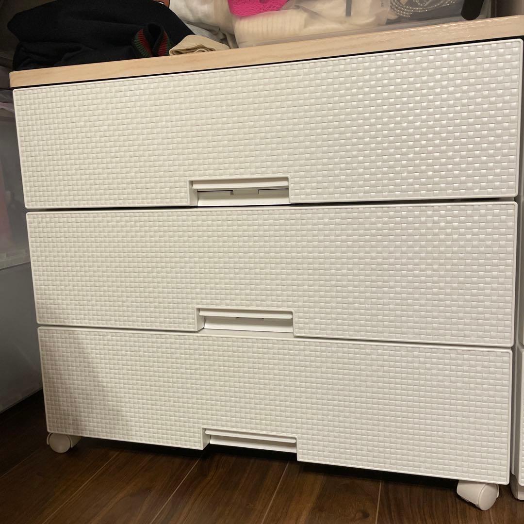 ホワイト 3段チェスト 幅約80cm