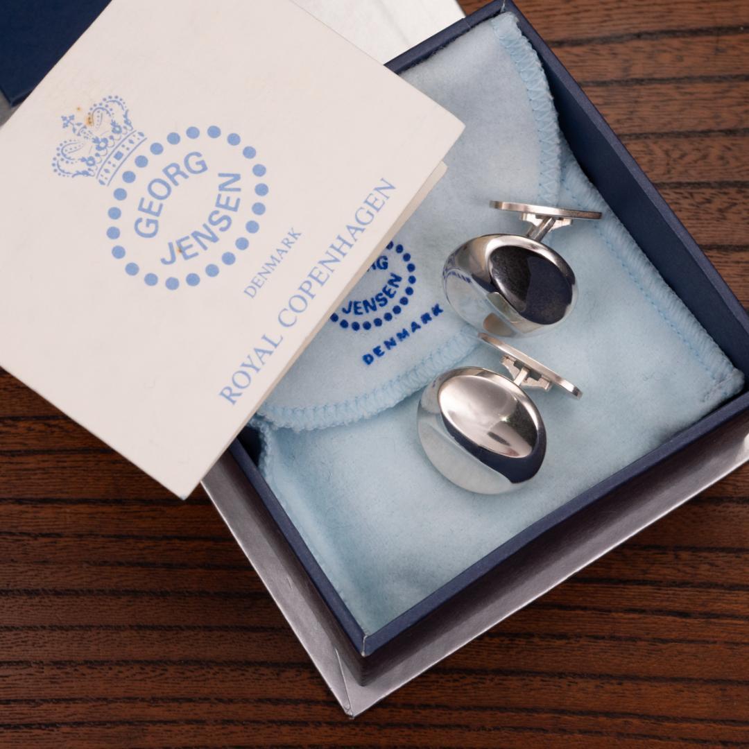 【欧州王室と皇室のお墨付】箱取説有 ジョージジェンセン カフリンクス 作品名82