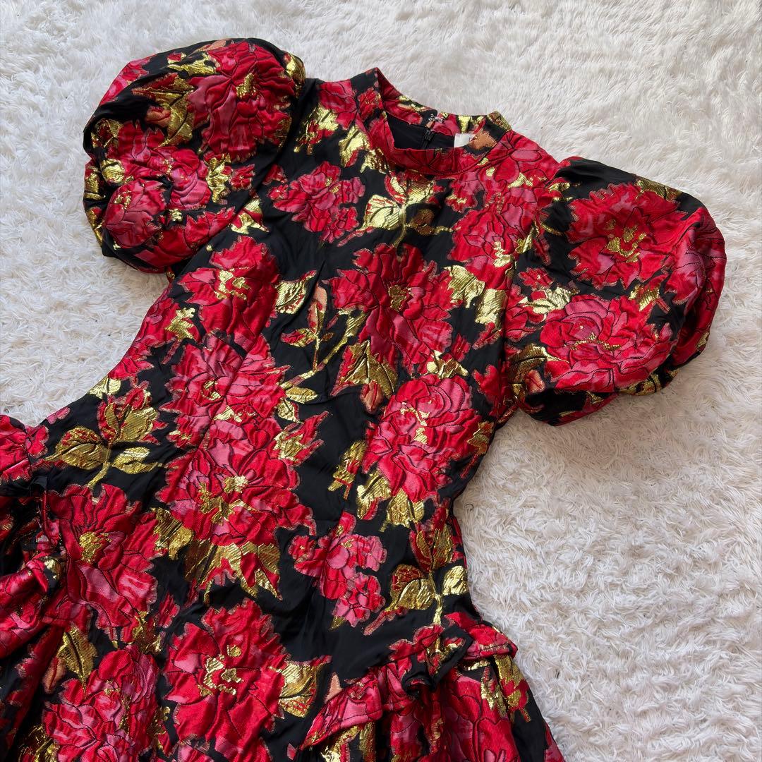 未使用級✨DREAM sister janeジャガードワンピース S 総柄