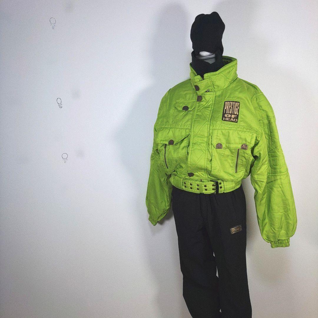 HEAD　ヘッド　メンズ　Lサイズ　スキーウェア　上下セット　黄緑　ブラック