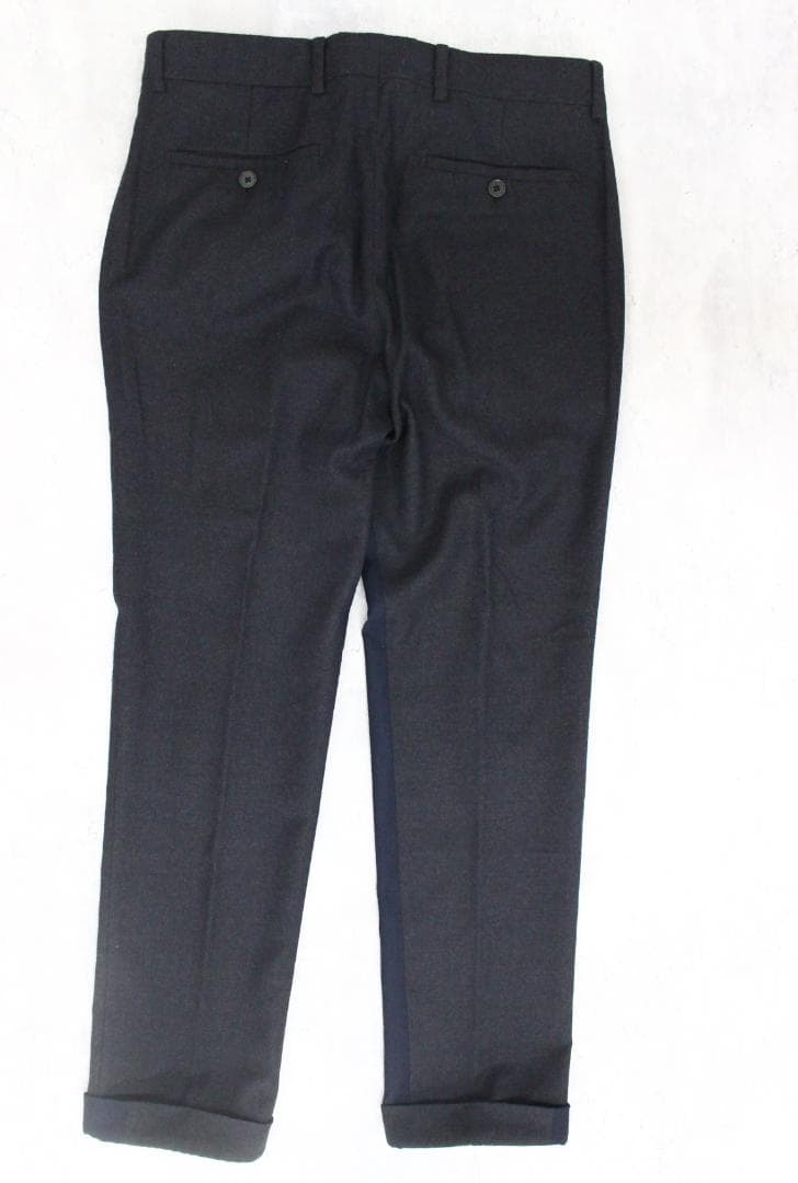 ◇美品 HERMES グレー×ネイビー ウールパンツ スラックス メンズ