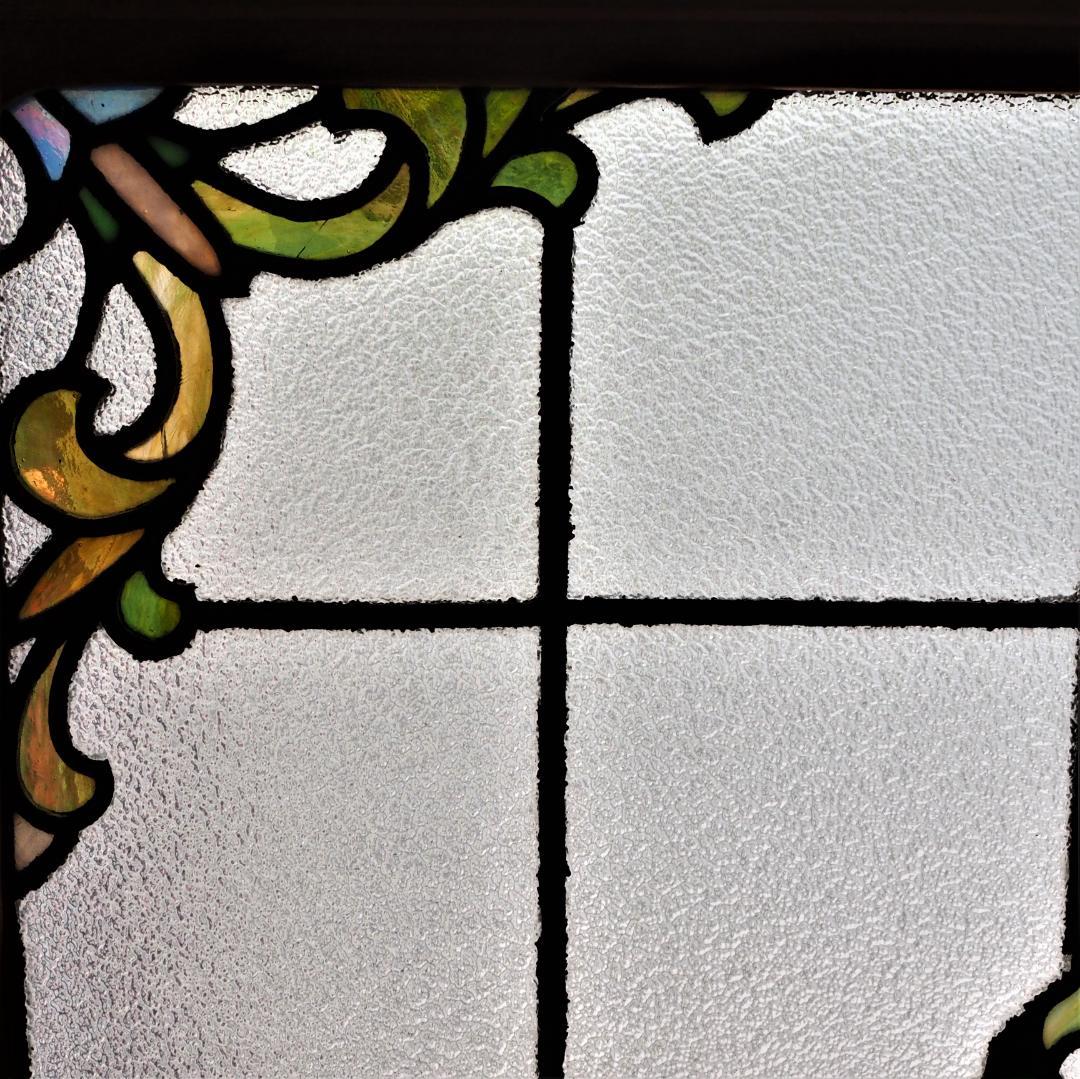 【都内引き取り限定】超希少☆和のステンドグラス☆オリジナル木製窓枠付き