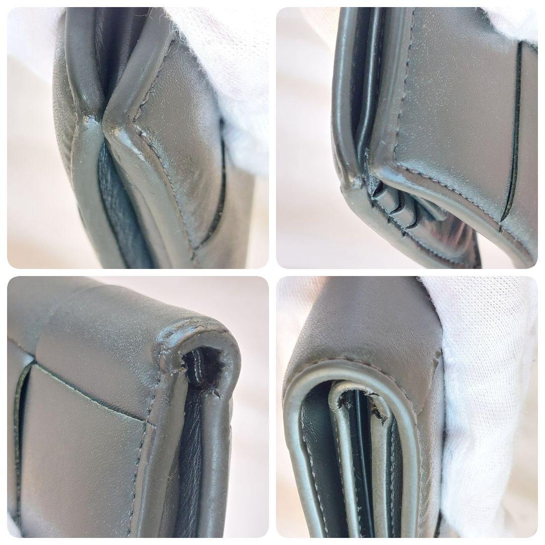 【RFID搭載】ボッテガヴェネタ 二つ折り財布 マキシイントレチャート 黒 革