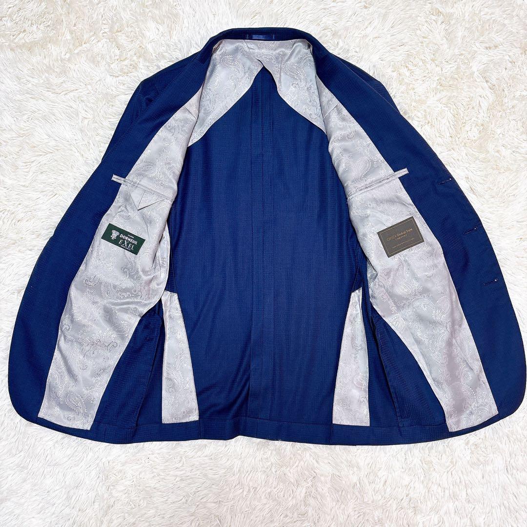 美品 GINZA Global Style COMFORT 3ピース スーツ 紺