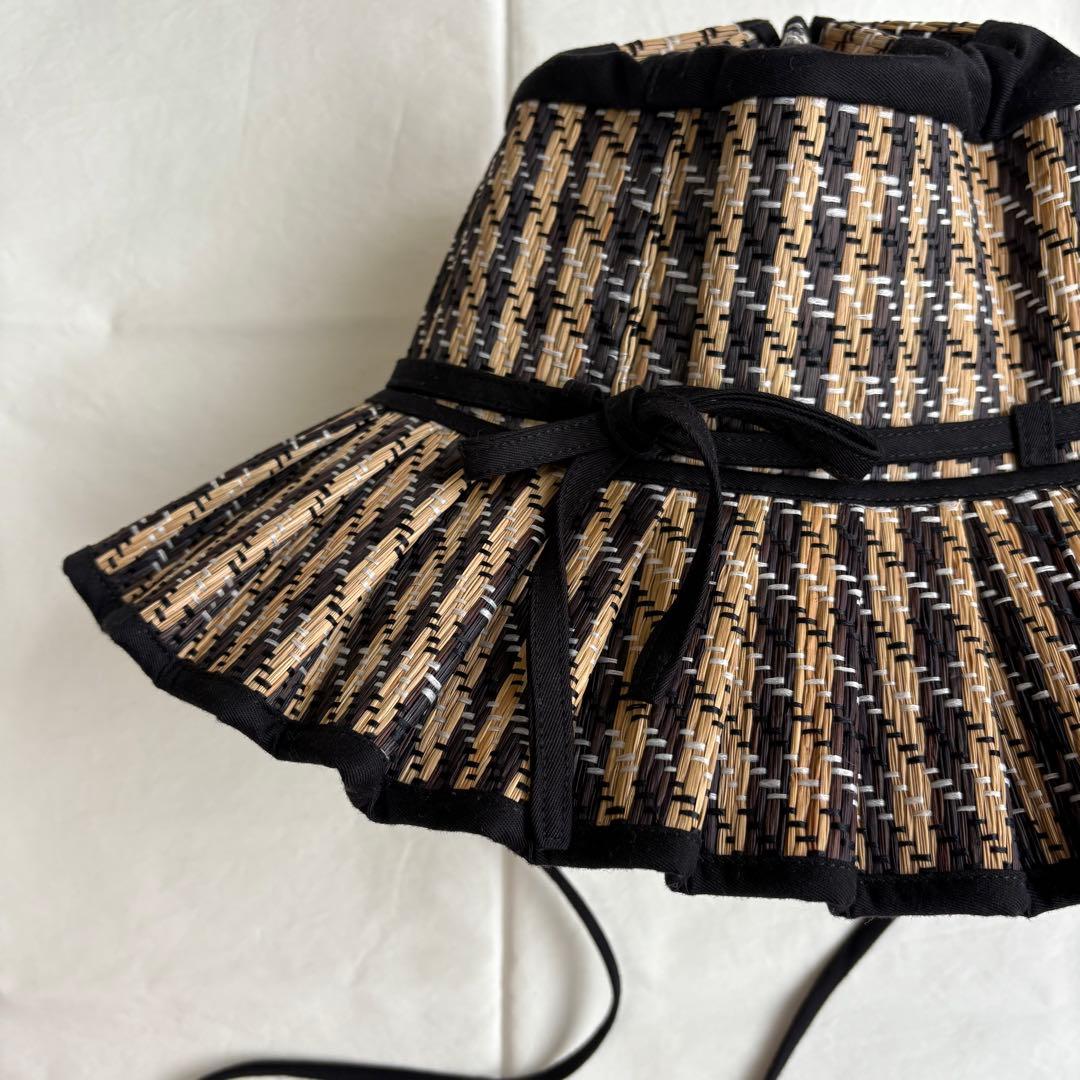 ローナマーレイLORNA MURRAY大人【Ｌ】つば広麦わら帽子 折畳ハット