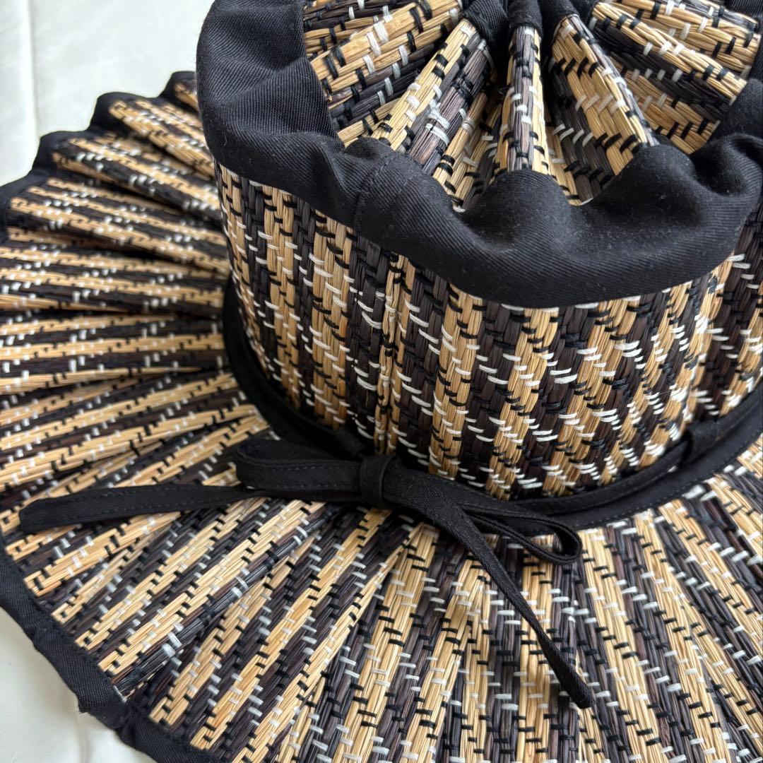 ローナマーレイLORNA MURRAY大人【Ｌ】つば広麦わら帽子 折畳ハット